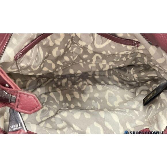 AIMEE KESTENBERG BURGANDY TRIBECCA LEATHER CROSSBODY SHOULDER BAG - Picture 10 of 14